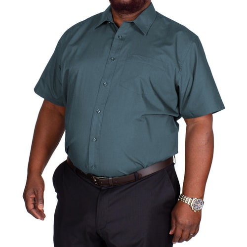 Bigdude Classic Short Sleeve Poplin Shirt Petrol